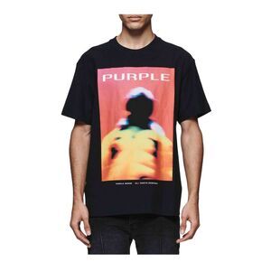 Purple Brand Crew Neck T-Shirt Textured Jersey Mens Black P104